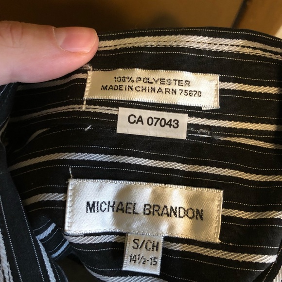 Michael Brandon short sleeve striped dress shirt - Picture 4 of 4